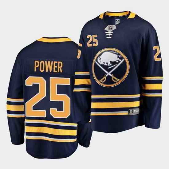 Men Buffalo Sabres #25 Owen Power Navy Stitched jersey