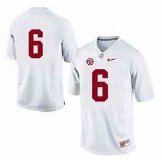 Men's Nike Alabama Crimson Tide NO. #6 Replica White NCAA Jersey->alabama crimson tide->NCAA Jersey