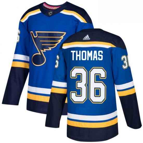 Mens Adidas St Louis Blues #36 Robert Thomas Authentic Royal Blue Home NHL Jersey