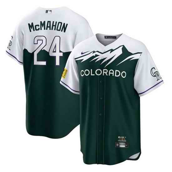 Men Colorado Rockies #24 Ryan McMahon 2022 Green City Connect Stitched Baseball Jerseys->colorado rockies->MLB Jersey