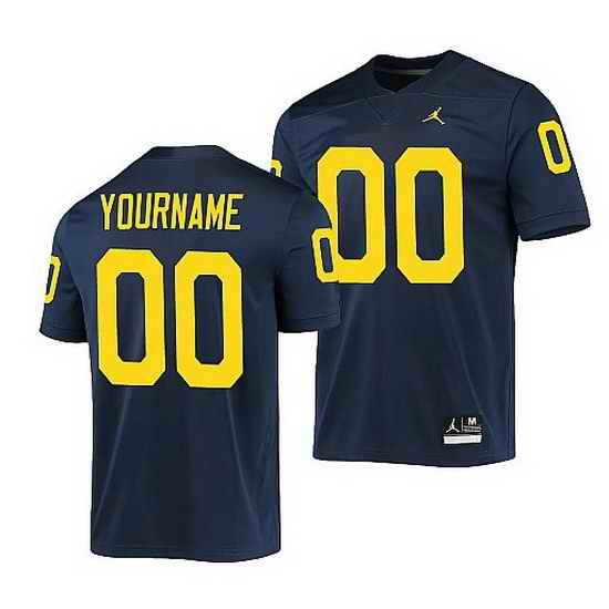 Michigan Wolverines Custom Navy Game Men'S Jersey