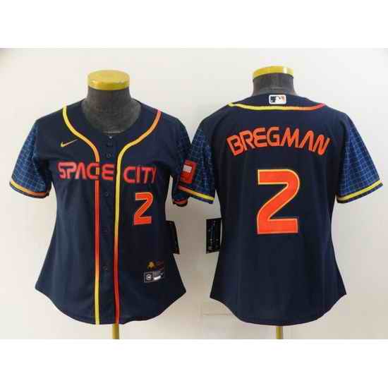 Women Houston Astros #2 Alex Bregman 2022 Navy City Connect Stitched Jerseys