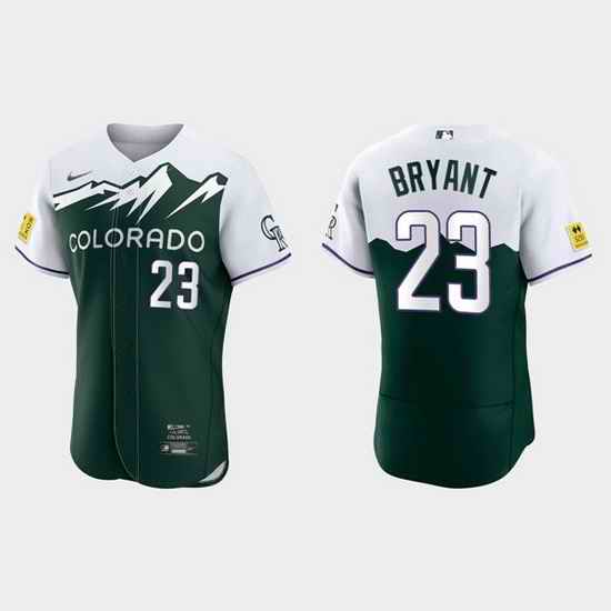 Men Colorado Rockies #23 Kris Bryant 2022 Green City Connect Flex Base Stitched Jerseys->colorado rockies->MLB Jersey