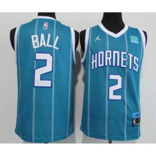 Youth Charlotte Hornets #2 LaMelo Ball Blue 2020 21 City Edition Swingman Jersey