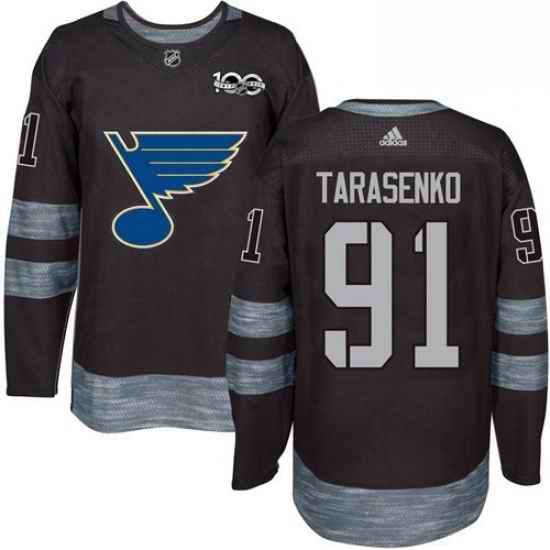 Mens Adidas St Louis Blues #91 Vladimir Tarasenko Authentic Black 1917 2017 100th Anniversary NHL Jersey