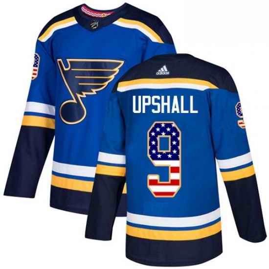 Mens Adidas St Louis Blues #9 Scottie Upshall Authentic Blue USA Flag Fashion NHL Jersey