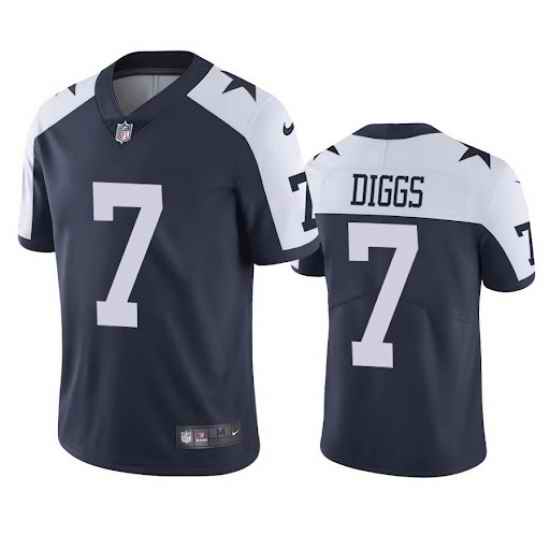 Nike Dallas Cowboys #7 Diggs Navy Blue Thanksgiving Men Stitched NFL Vapor Untouchable Limited Throwback Jersey