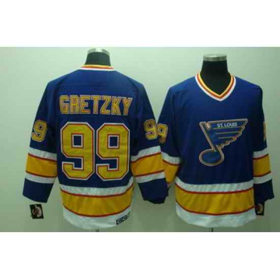 ST.LOUIS BLUES #99 Gretzky Blue Jerseys CCM