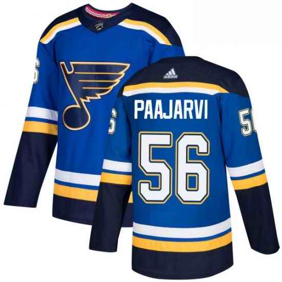 Mens Adidas St Louis Blues #56 Magnus Paajarvi Authentic Royal Blue Home NHL Jersey