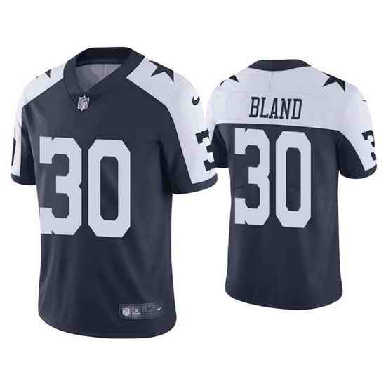 Men Dallas Cowboys #30 DaRon Bland White Navy Vapor Limited Stitched Jersey