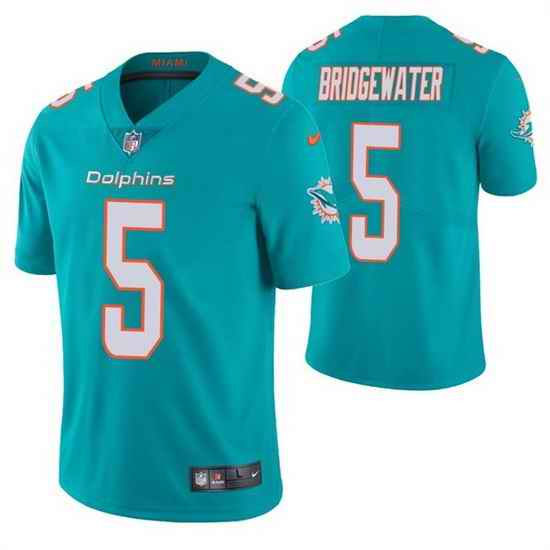 Men Miami Dolphins #5 Teddy Bridgewater Aqua Vapor Untouchable Limited Stitched Football jersey