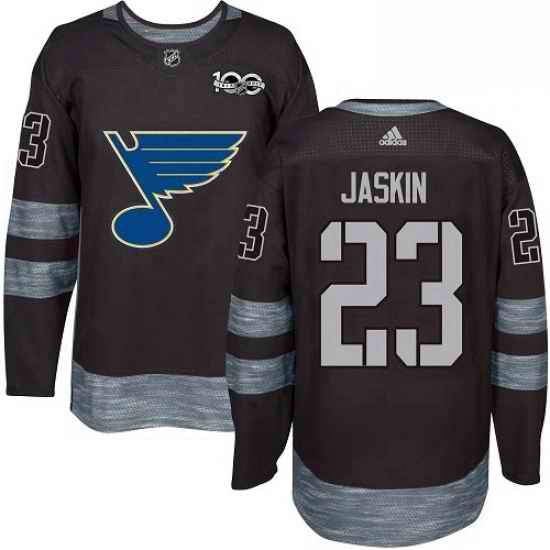 Mens Adidas St Louis Blues #23 Dmitrij Jaskin Authentic Black 1917 2017 100th Anniversary NHL Jersey