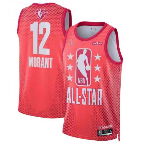 Men 2022 All Star #12 Ja Morant Maroon Stitched Basketball Jerse->2022 all star->NBA Jersey