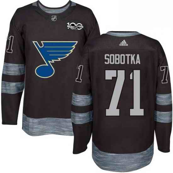 Mens Adidas St Louis Blues #71 Vladimir Sobotka Authentic Black 1917 2017 100th Anniversary NHL Jersey