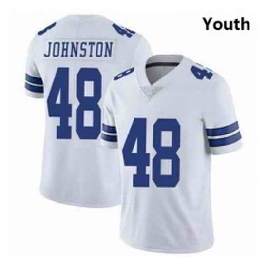 Youth Dallas Cowboys #48 Daryl Johnston Nike Vapor White Limited Jersey