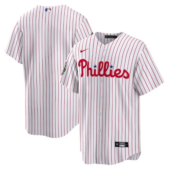 Men Philadelphia Phillies Blank White 2022 World Series Cool Base Stitched Baseball Jersey