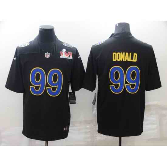 Nike Los Angeles Rams #99 Aaron Donald Black 2022 Super Bowl LVI Vapor Limited Jersey