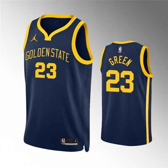 Men Golden State Warriors #23 Draymond Green Navy Statement Edition Stitched Jersey