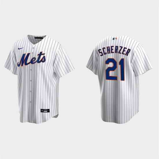 Men New York Mets #21 Max Scherzer White Cool Base Stitched Baseball jersey