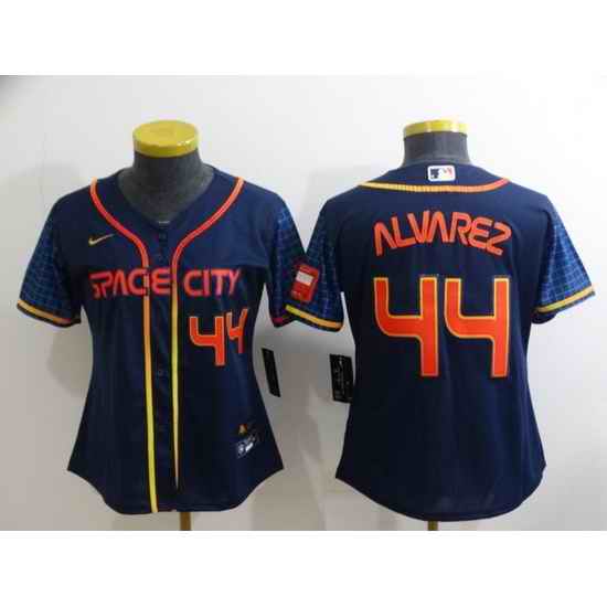 Women Houston Astros #44 Yordan Alvarez 2022 Navy City Connect Stitched Jerseys