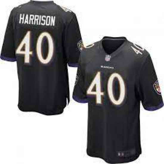 Men's Baltimore Ravens Malik Harrison #40 Nike Black Vapor Limited Jersey