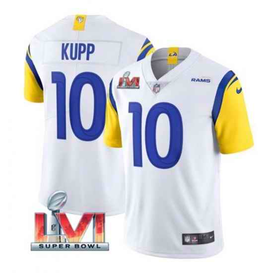 Nike Los Angeles Rams #10 Cooper Kupp White 2022 Super Bowl LVI Vapor Limited Jersey