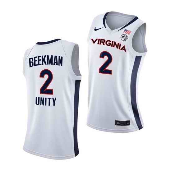 Virginia Cavaliers Reece Beekman Virginia Cavaliers White Unity 2021 New Brand Jersey->virginia cavaliers->NCAA Jersey