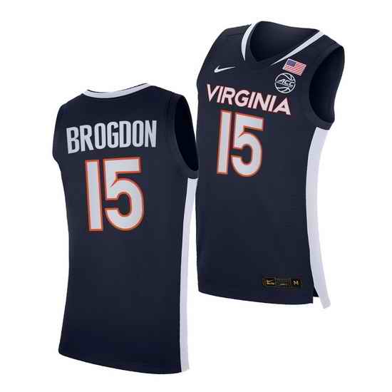 Virginia Cavaliers Malcolm Brogdon Virginia Cavaliers Navy Road Secondary Logo Jersey->virginia cavaliers->NCAA Jersey