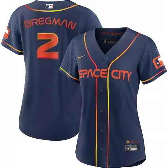 Women Houston Astros #2 Alex Bregman 2022 Navy City Connect Stitched Jersey