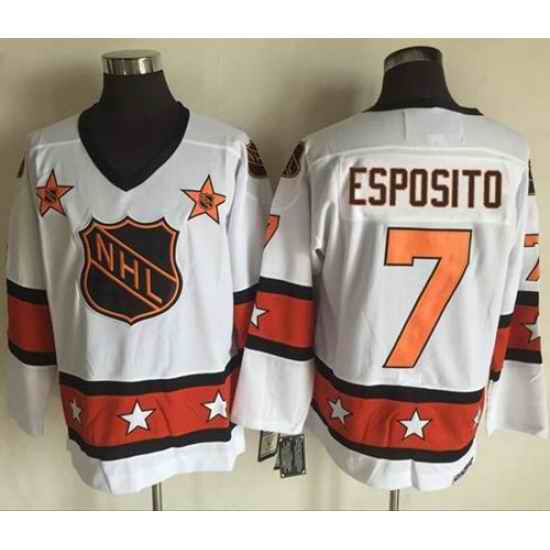 1972-81 NHL All-Star #7 Phil Esposito White CCM Throwback Stitched Vintage Hockey Jersey->1972-81 nhl all-star->NHL Jersey