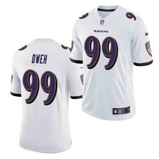 Men Baltimore Ravens #99 Odafe Oweh White 2021 Limited Football Jersey