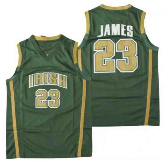 Men Fighting Irish #23 Lebron James Green NCAA Jersey->others->NCAA Jersey