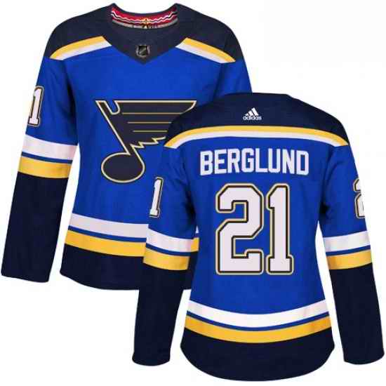Womens Adidas St Louis Blues #21 Patrik Berglund Authentic Royal Blue Home NHL Jersey