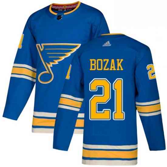 Mens Adidas St Louis Blues #21 Tyler Bozak Authentic Navy Blue Alternate NHL Jersey