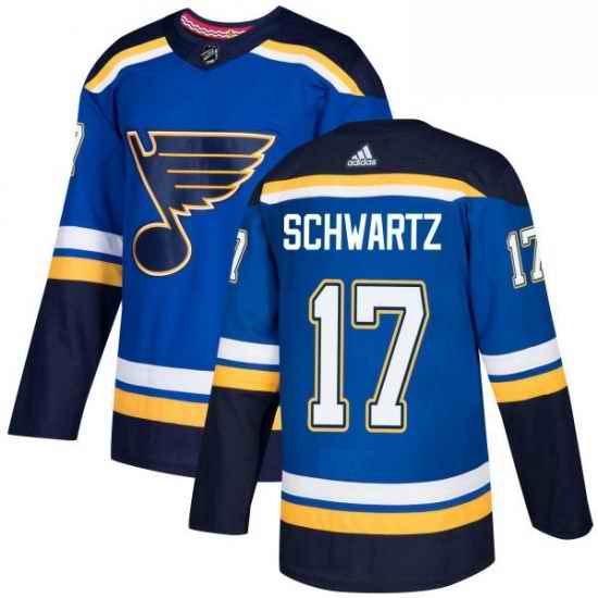 Mens Adidas St Louis Blues #17 Jaden Schwartz Authentic Royal Blue Home NHL Jersey