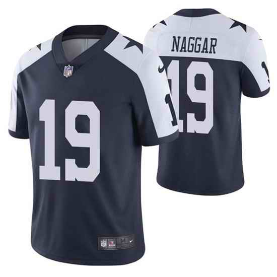 Men Dallas Cowboys #19 Chris Naggar Navy White Vapor Limited Stitched Jersey