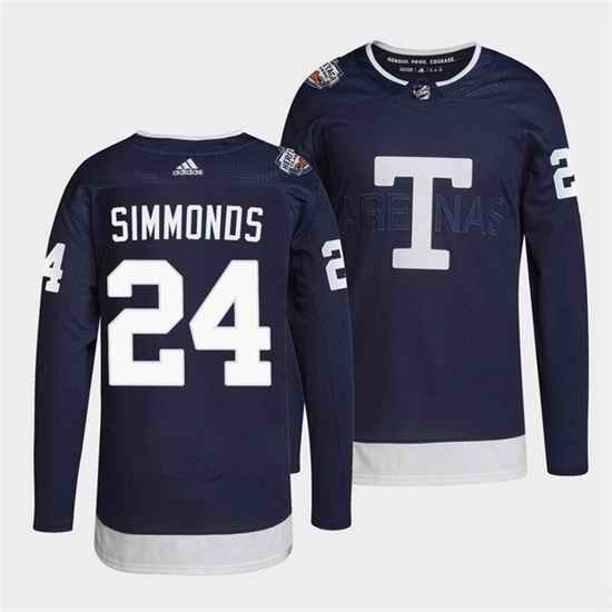 Men Toronto Maple Leafs #24 Wayne Simmonds 2022 Heritage Classic Navy Stitched jersey