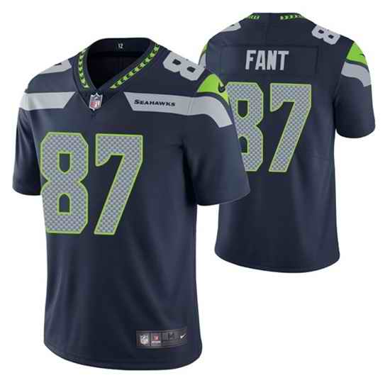 Men Seattle Seahawks #87 Noah Fant Navy Vapor Untouchable Limited Stitched Jersey