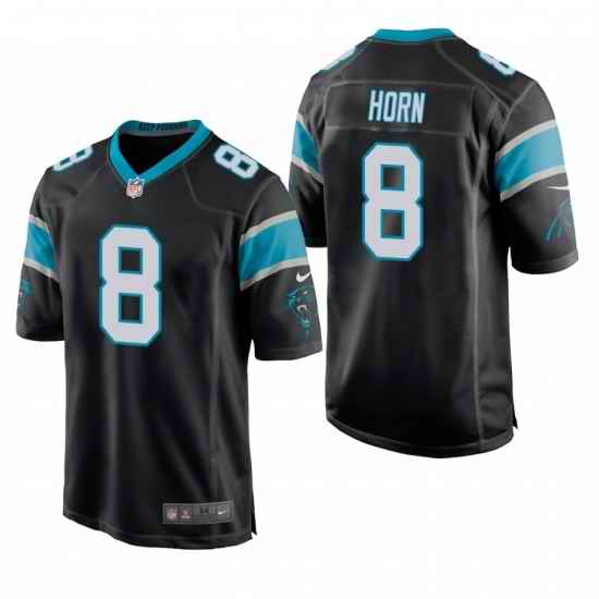 Men's Carolina Panthers #8 Jaycee Horn Black Stitched Football Limited Jersey