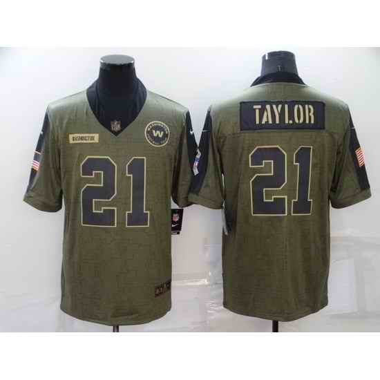 Men Washington Football Team #21 Sean Taylor Nike Olive 2021 Salute To Service Limited Player Jersey->washington football team->NFL Jersey
