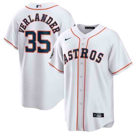 Men Houston Astros #35 Justin Verlander White 2022 World Series Home Stitched Baseball Jersey