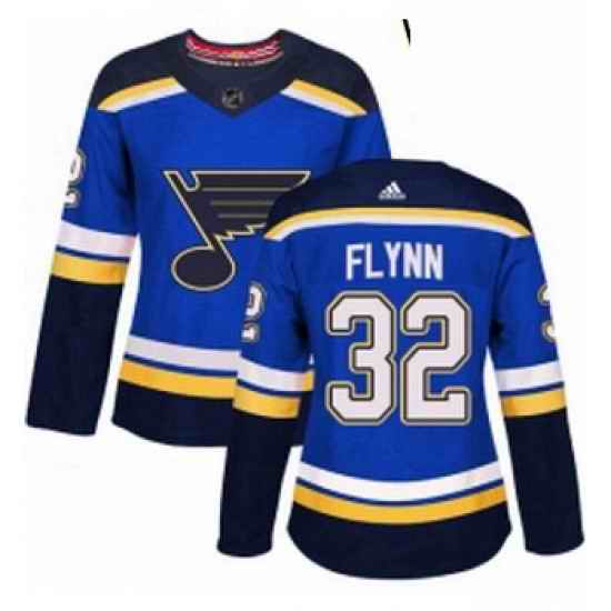 Womens Adidas St Louis Blues #32 Brian Flynn Authentic Royal Blue Home NHL Jersey