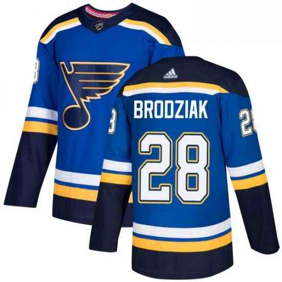 Mens Adidas St Louis Blues #28 Kyle Brodziak Premier Royal Blue Home NHL Jersey