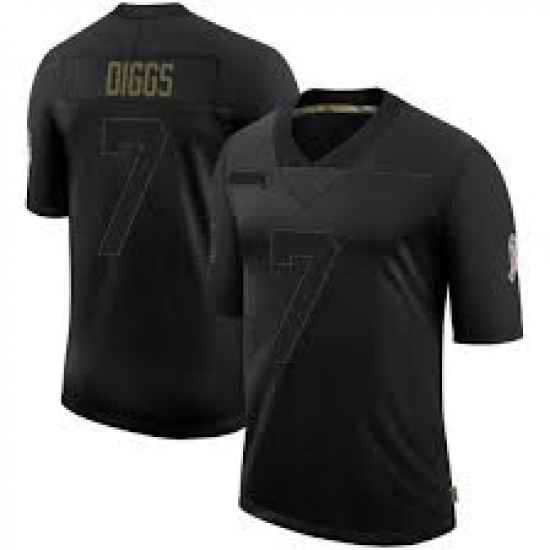 Men Dallas Cowboys #7 Diggs Black Limited 2020 Salute To Service Jersey