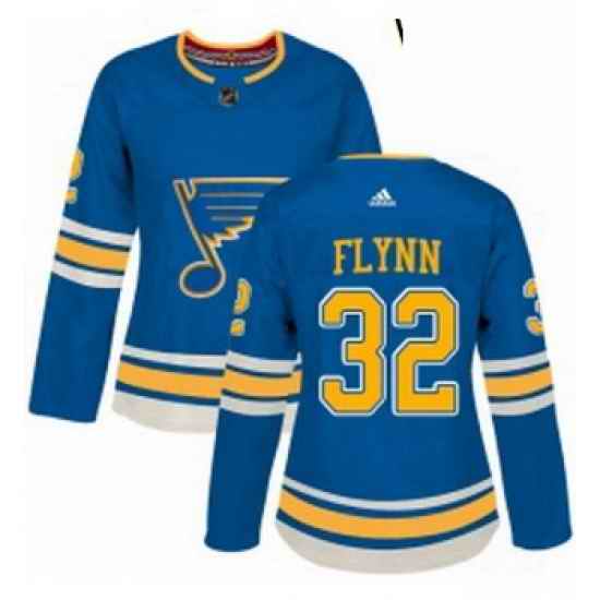 Womens Adidas St Louis Blues #32 Brian Flynn Authentic Navy Blue Alternate NHL Jersey