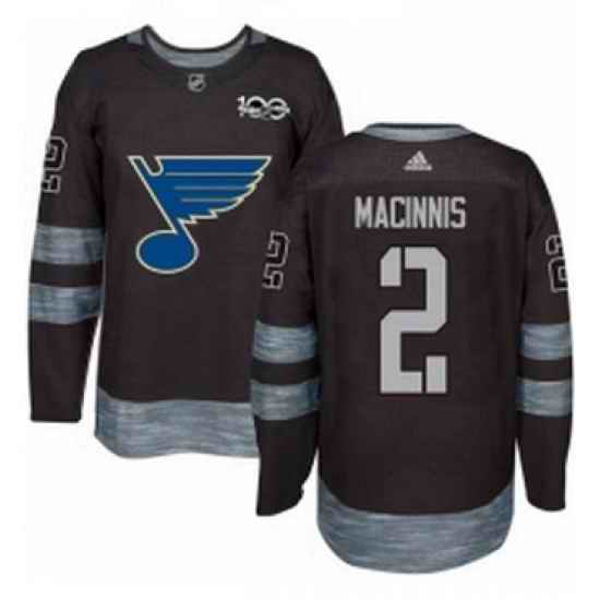 Mens Adidas St Louis Blues #2 Al Macinnis Authentic Black 1917 2017 100th Anniversary NHL Jersey