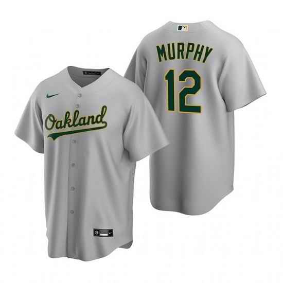 Men Oakland Athletics #12 Sean Murphy Grey Cool Base Stitched Jersey->oakland athletics->MLB Jersey