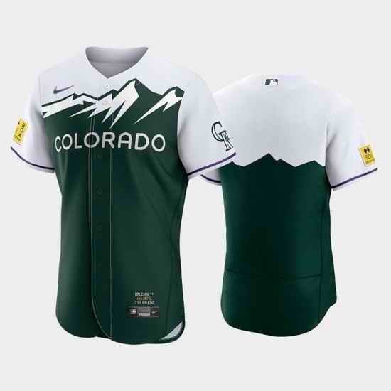 Men Colorado Rockies Blank 2022 Green City Connect Flex Base Stitched Jerseys->colorado rockies->MLB Jersey