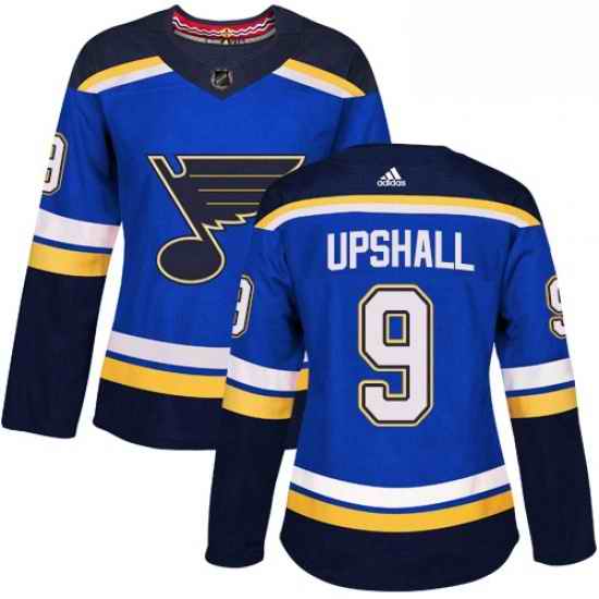 Womens Adidas St Louis Blues #9 Scottie Upshall Authentic Royal Blue Home NHL Jersey