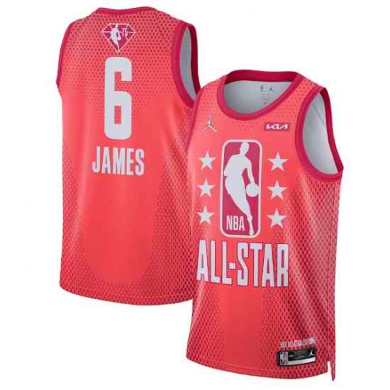 Men 2022 All Star #6 LeBron James Maroon Stitched Basketball Jersey->2022 all star->NBA Jersey